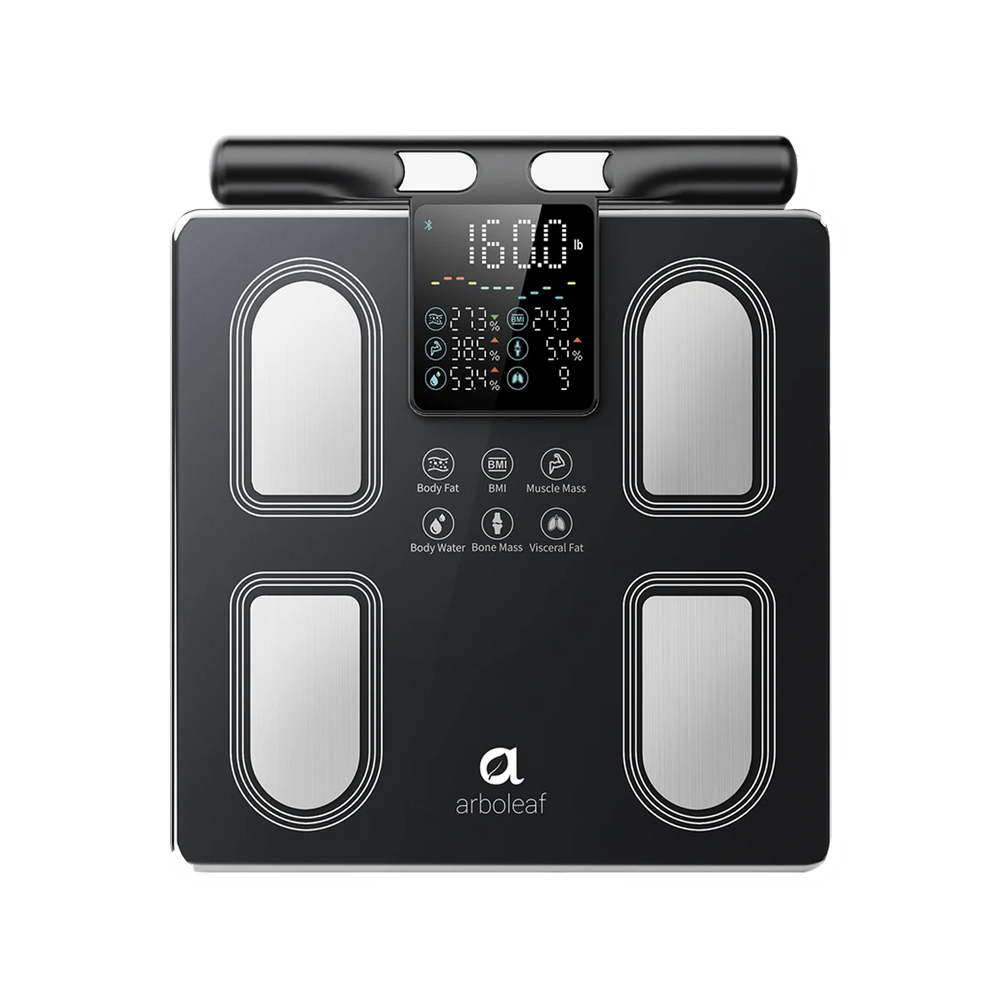 Black body composition analyzer with digital display on a white background