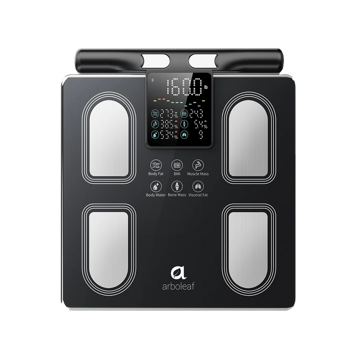 Black body composition analyzer with digital display on a white background