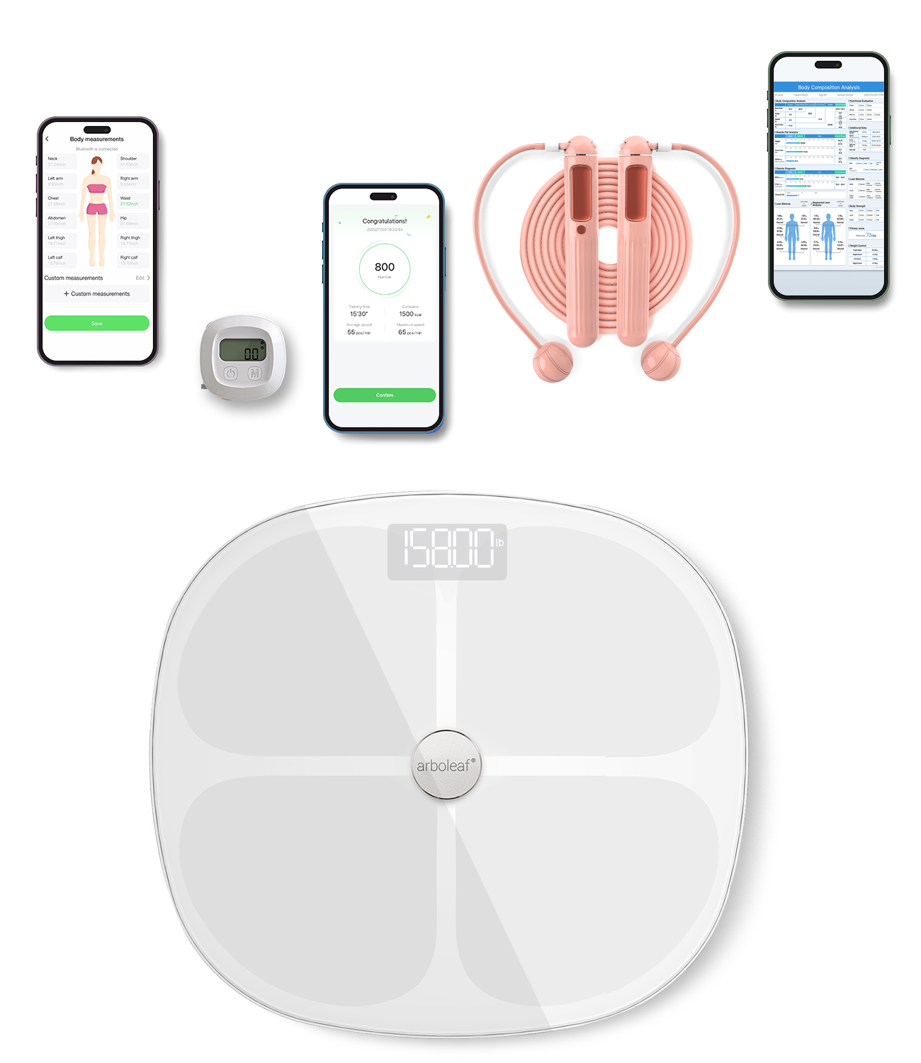 Arboleaf White Body Composition Smart Scale CS20M - Mobile App - NEW
