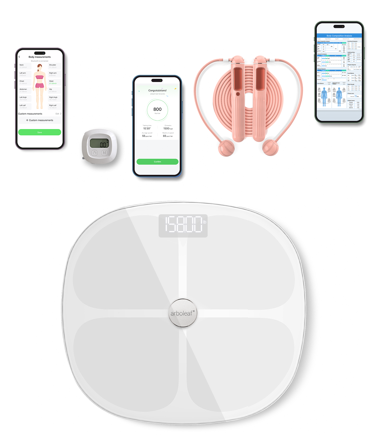 arboleaf Scale for Body Weight, Highly Accurate Weight Scale, Smart  Bathroom Scale, 14 Key Body Composition Analysis Sync Apps, 5 to 400 lbs  White