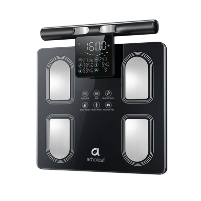 Black body composition analyzer with digital display on a white background