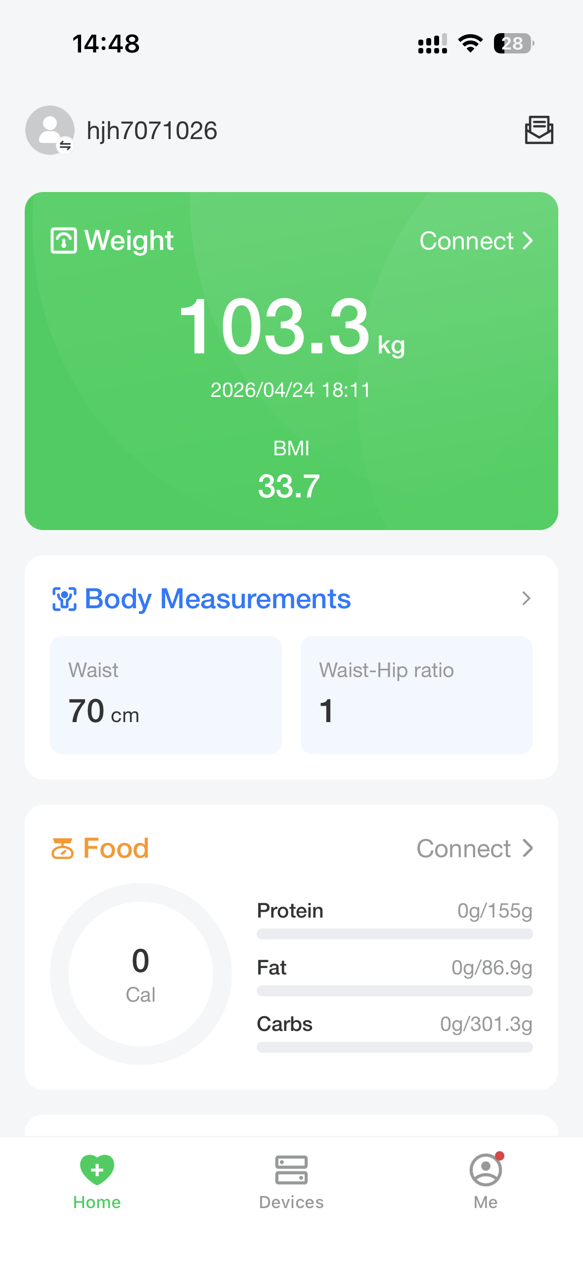 Actual arboleaf app home screen